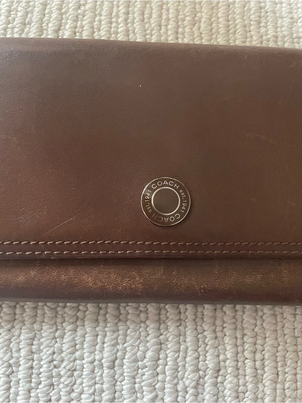 Coach Chestnut Brown Leather Snap Continental Wallet c29 - Picture 2 of 9
